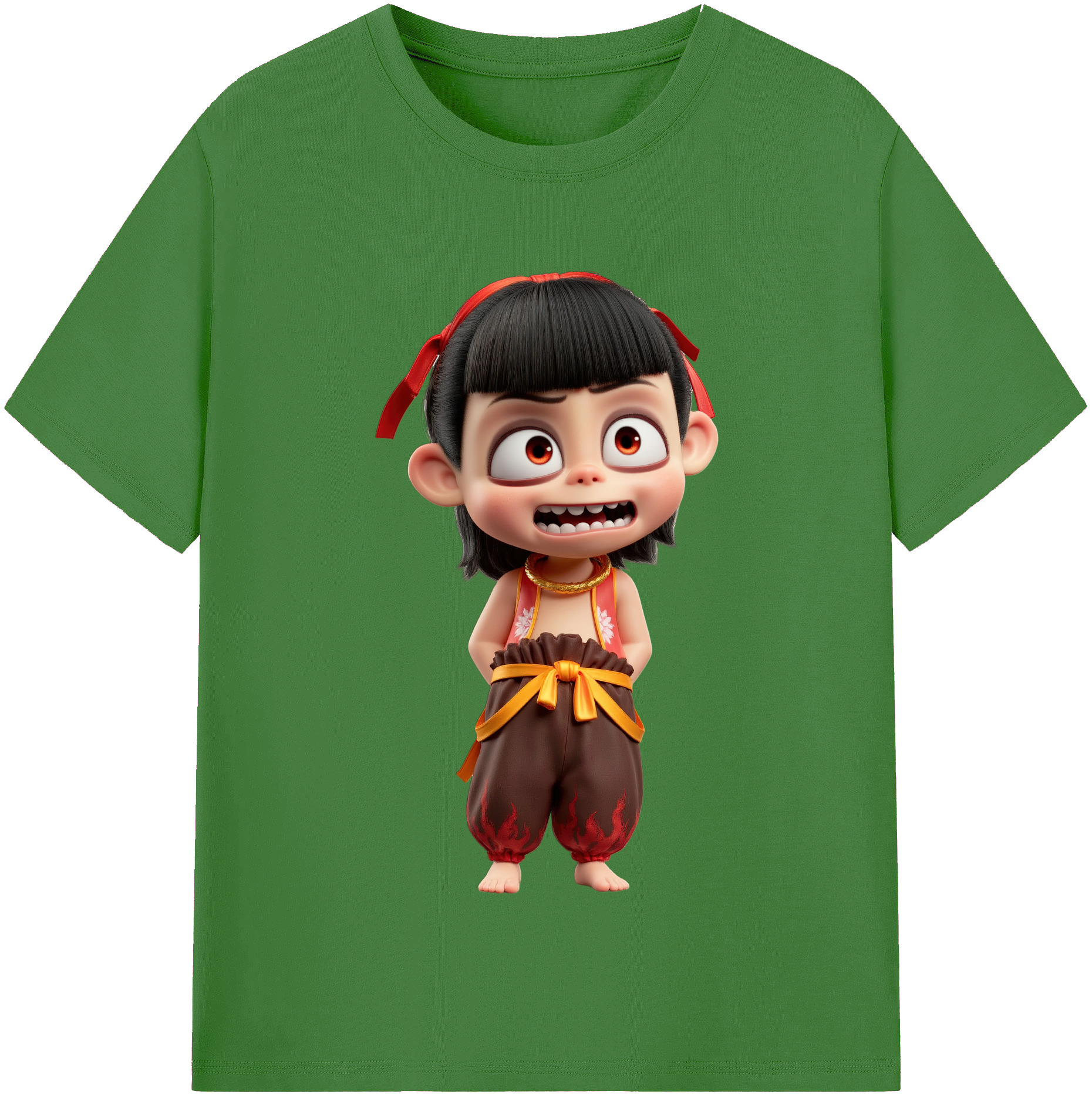 （画像用） Ne Zha 2 ナタ 魔童の大暴れ レディースカジュアルプリントTシャツ（綿100％）
